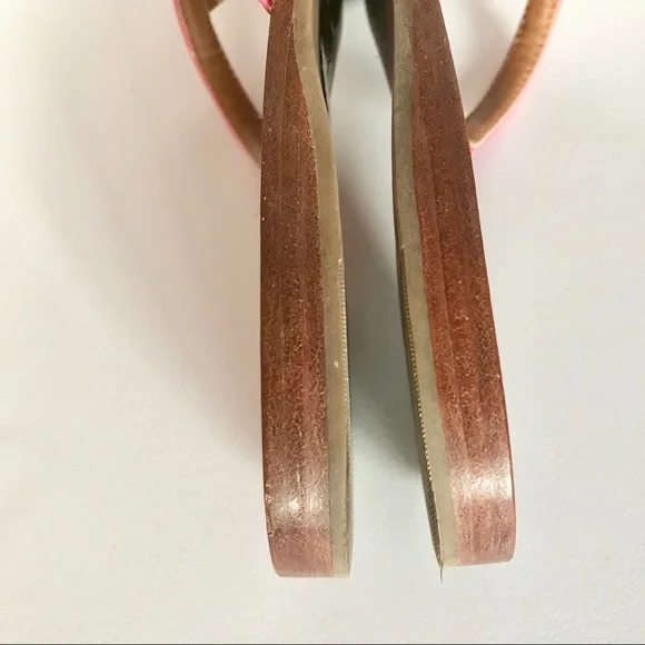 Tory Burch T Logo Flats Thongs Sandals Pink - Picture 5 of 8